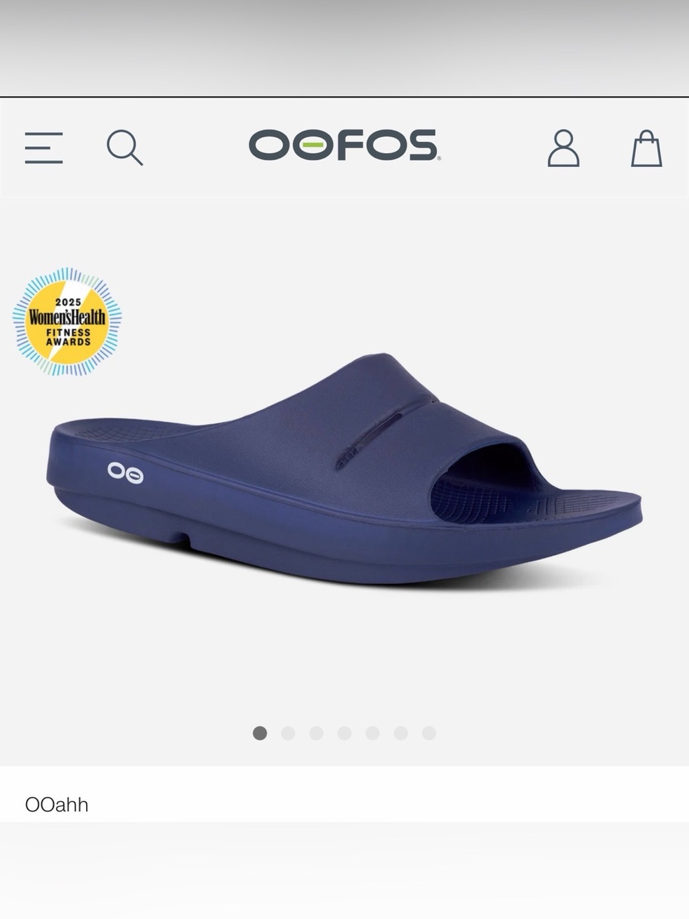 OOFOS Women's OOAHH Slide Sandal Navy